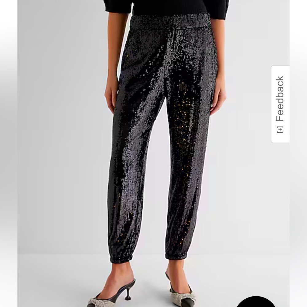 Express High Waisted Sequin Joggers